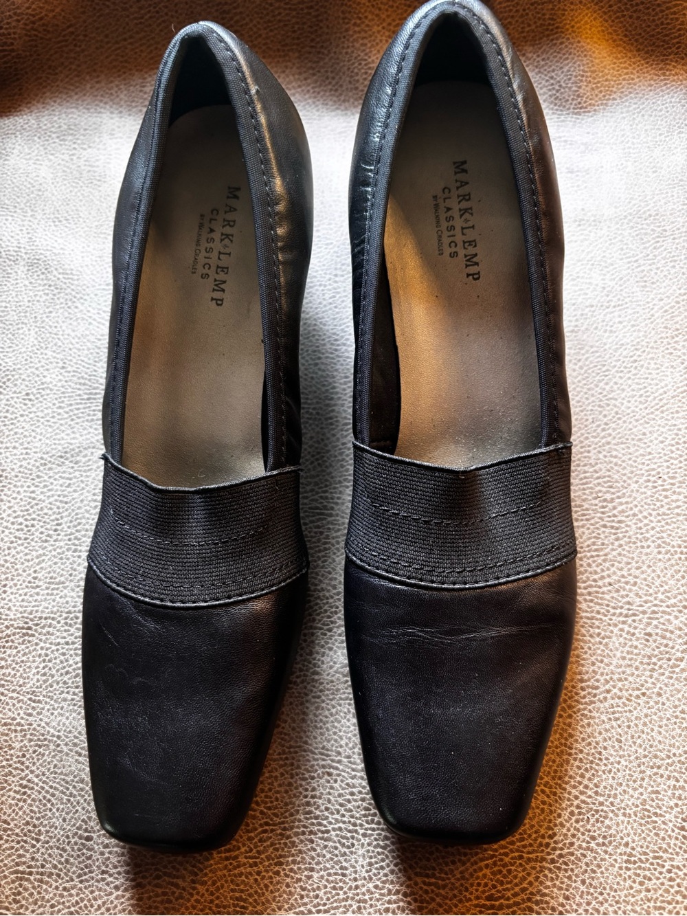 Walking Cradles Black Elastic Slip-On Loafers